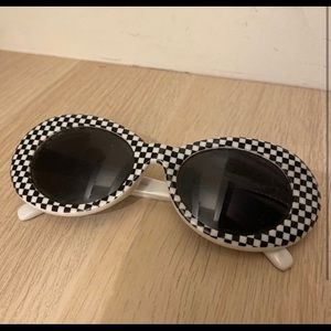 Checkered clout goggle sunglasses
